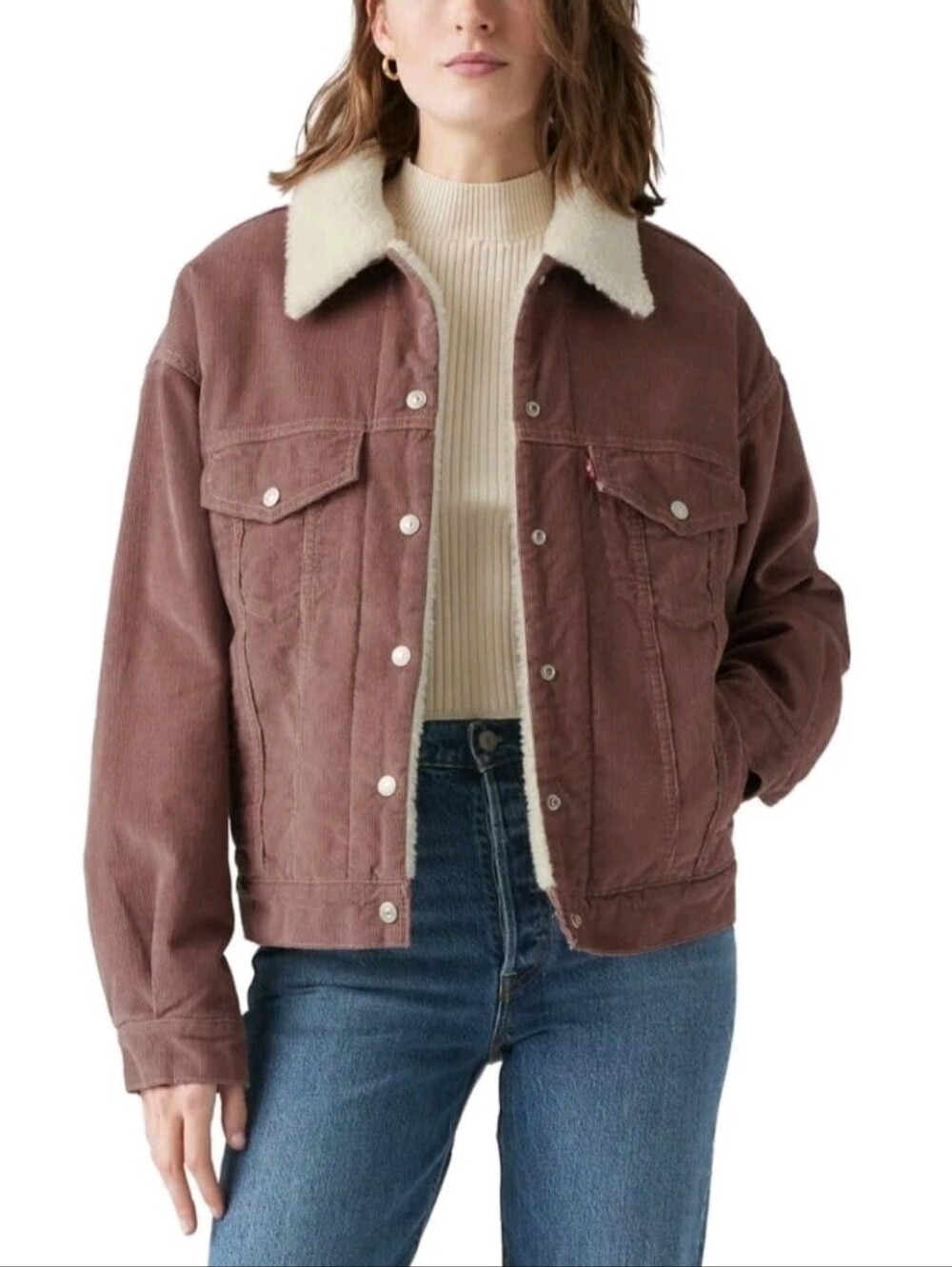 Levi's Corduroy Jacket with Cream Sherpa Lining